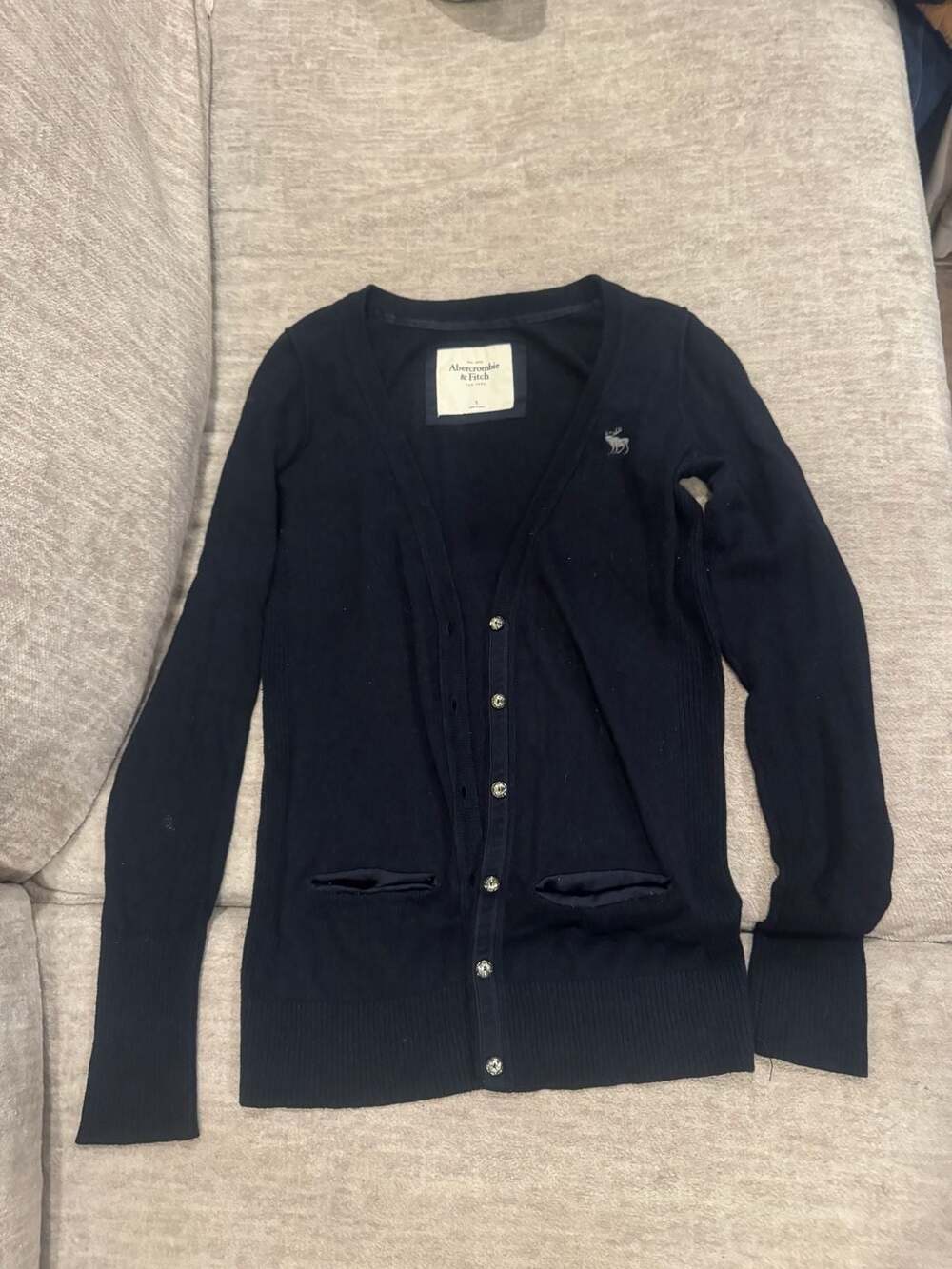 Abercrombie & Fitch Cardigan Sweater Size S Black